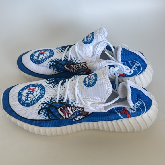 Philadelphia 76ers Blue and White canvas Sneakers 13 - Picture 10 of 11